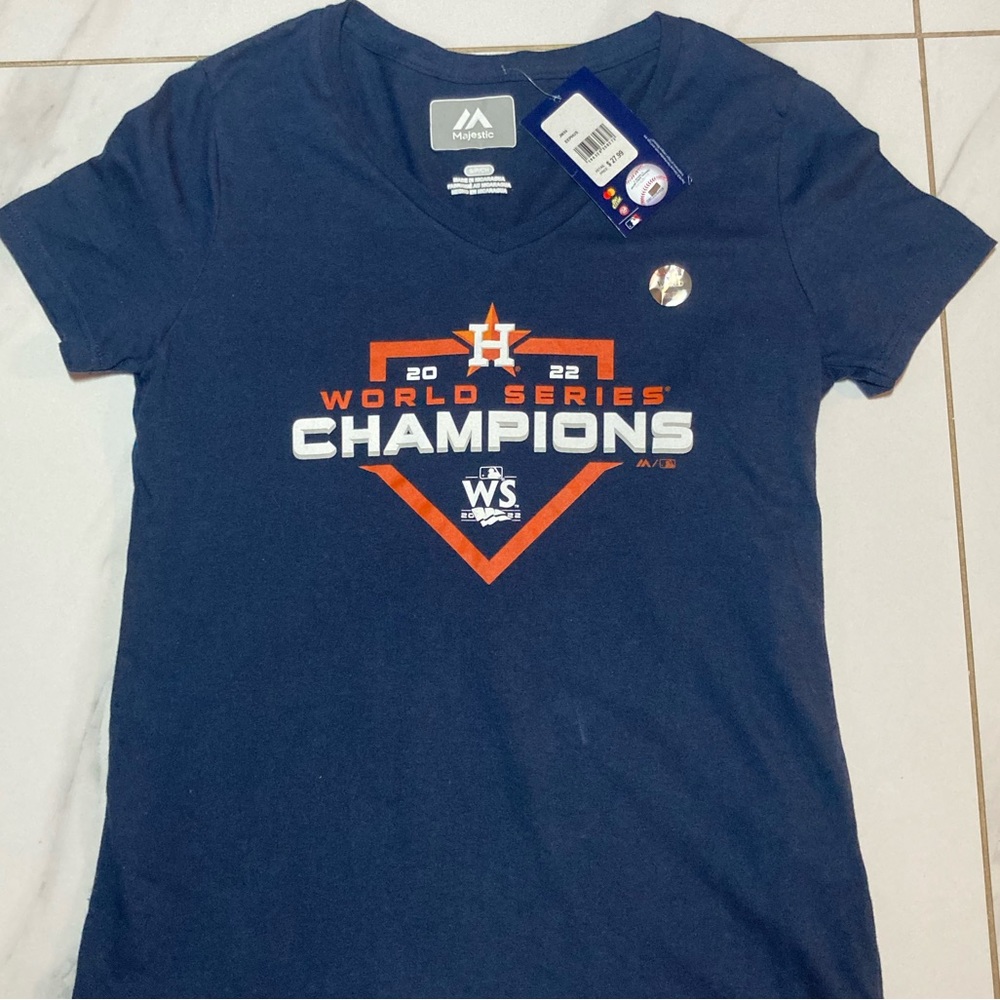 Baseball Houston Astros World Series Champions Shirt (Brand New) Navy and Orange